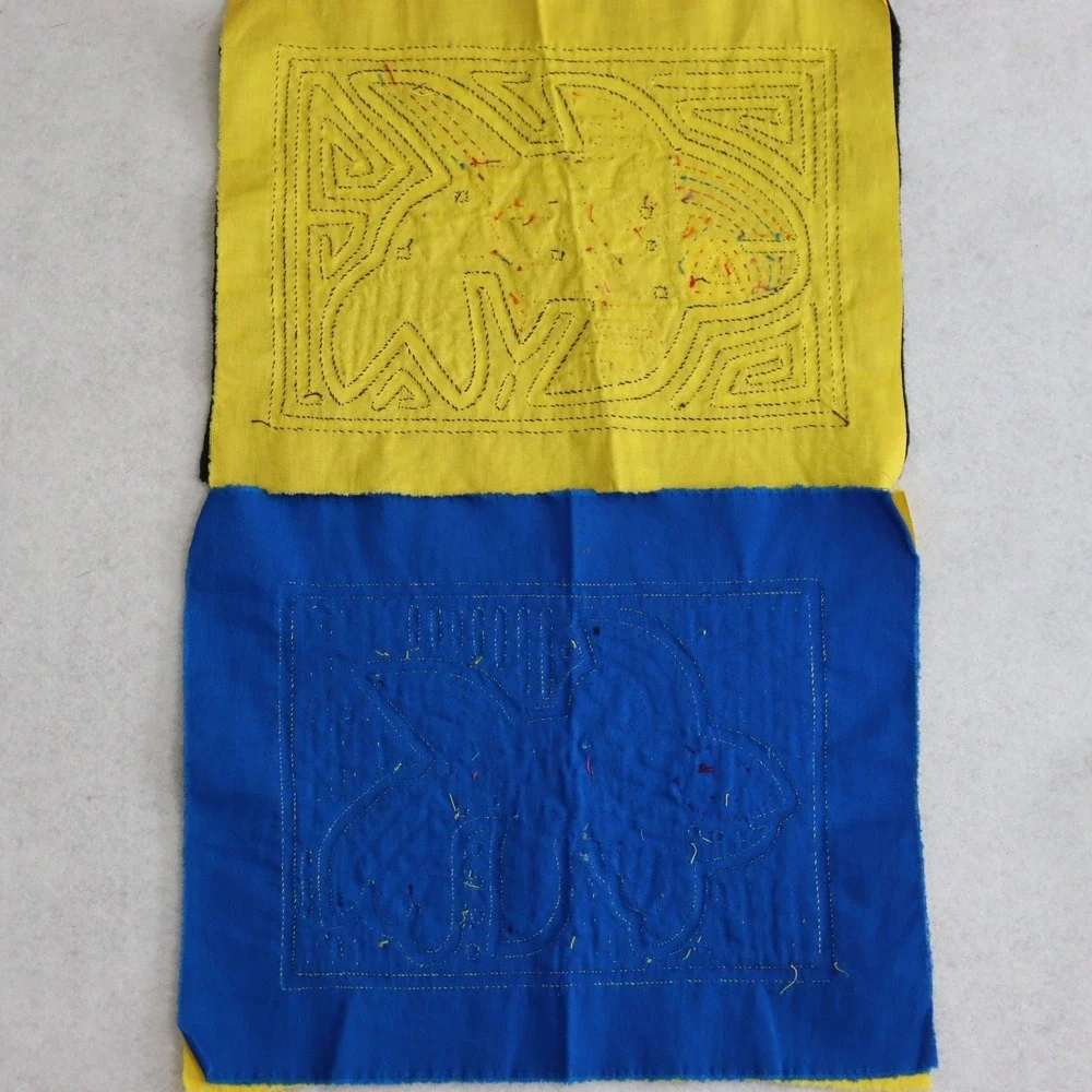 Vintage Kuna Mola Textile Panels OS Multi Unisex Folk Art Boho